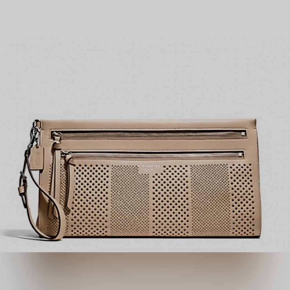 Coach Bleeker Perforated Leather Clutch
